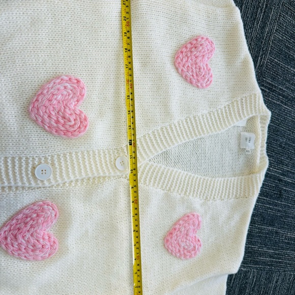 Luna Ivy Pink heart Cardigan XS - Picture 6 of 8